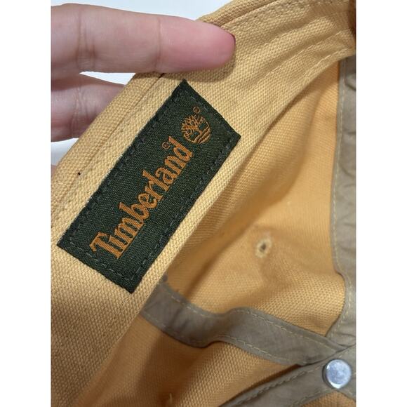 Timberland Leather Patch Hat Beige Hook Loop Baseball Cap X Large See Pictures - Picture 9 of 11